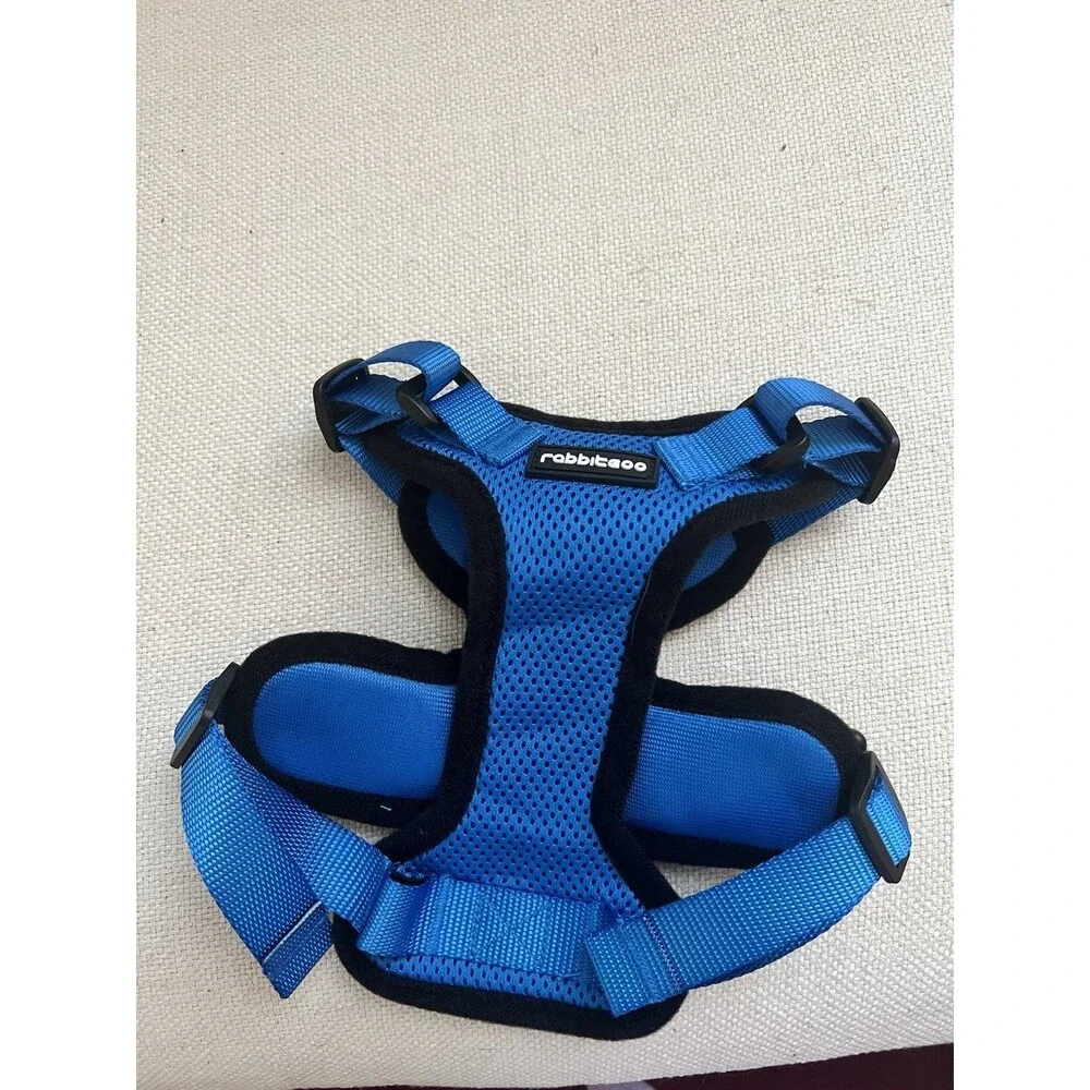 rabbitgoo Pet Cat Harness Dog Adjustable Reflective Vest Escape Proof Blue S